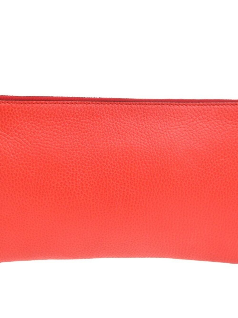 GUCCI Logo Bamboo Charm Clutch Pouch Bag Pebbled Leather Red Italy 61KC890 - Picture 3 of 14